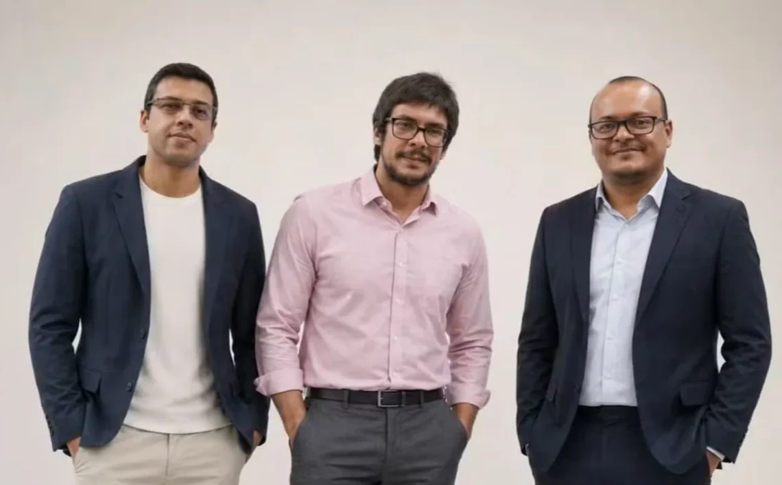 À esquerda, Carlos Pereira, COO da Draiven; no centro Dhiogo Corrêa, CTO; e à direita, o CEO, Carlos Schmiedel — Foto: Divulgação