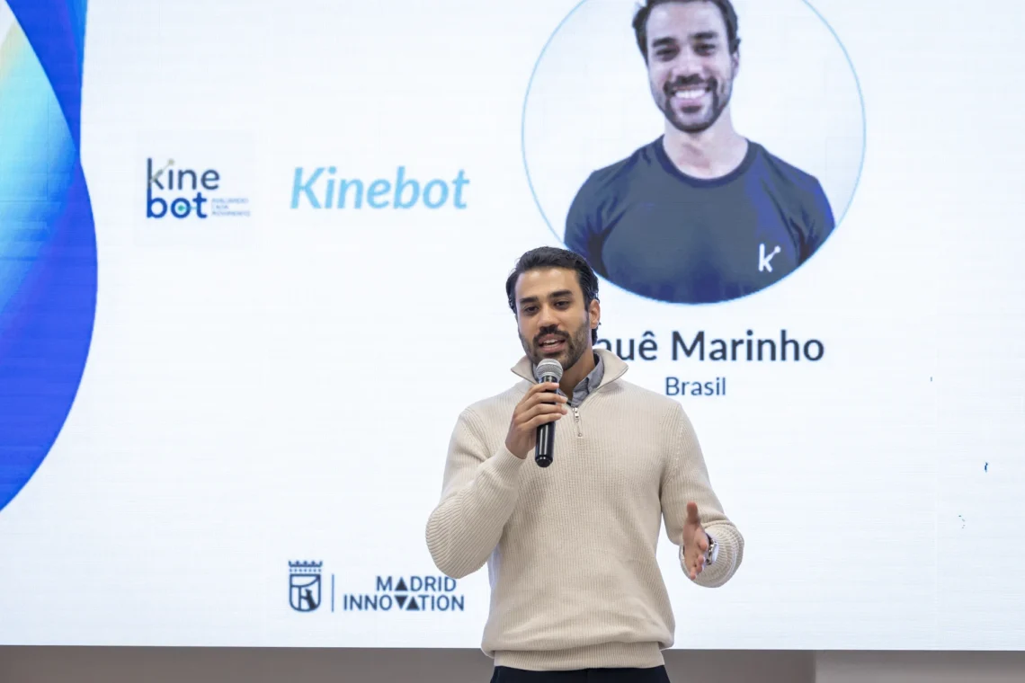 Cauê Marinho, CEO da Kinebot, empresa especializada em ergonomia baseada em IA, está participando do programa Puentes de Talento em Madrid
Divulgação/Kinebot